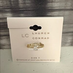 Lauren Conrad Gold Tone Ring Aquarius